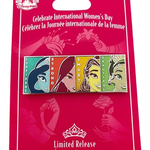 Disney Princess Jasmine Mulan Belle Tiana International Woman’s Day Limited Pin - Picture 2 of 3